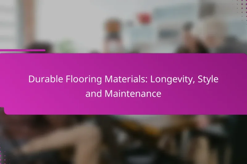 Durable Flooring Materials: Longevity, Style and Maintenance