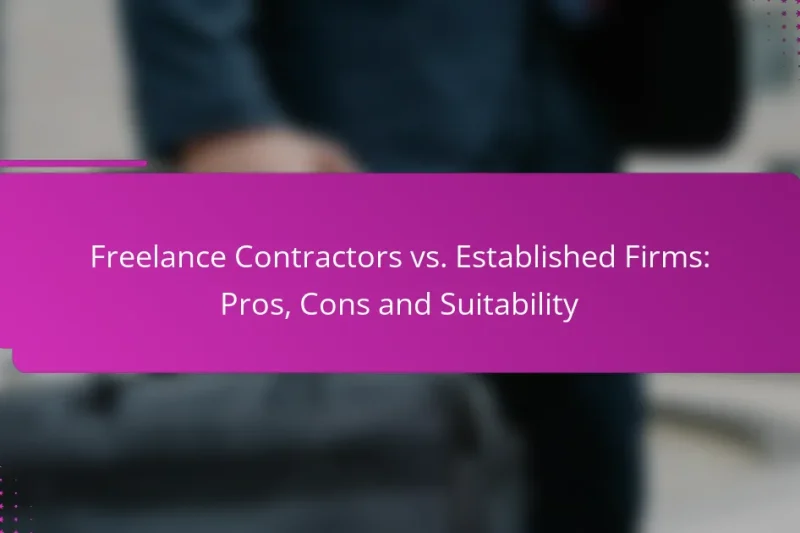 Freelance Contractors vs. Established Firms: Pros, Cons and Suitability
