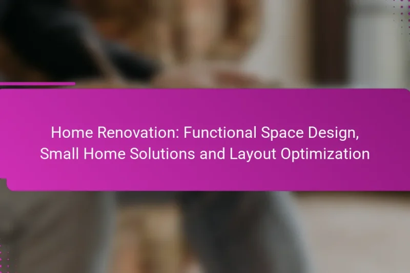 Home Renovation: Functional Space Design, Small Home Solutions and Layout Optimization