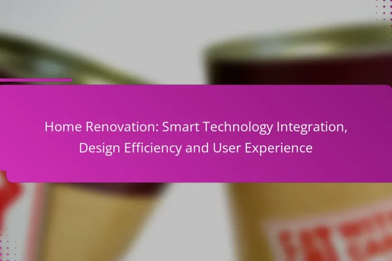 Home Renovation: Smart Technology Integration, Design Efficiency and User Experience