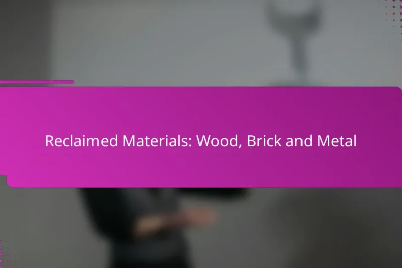 Reclaimed Materials: Wood, Brick and Metal