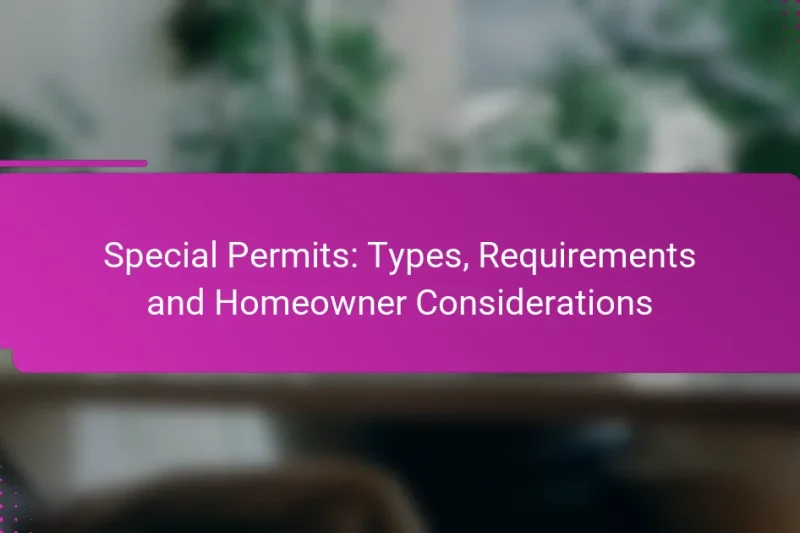 Special Permits: Types, Requirements and Homeowner Considerations