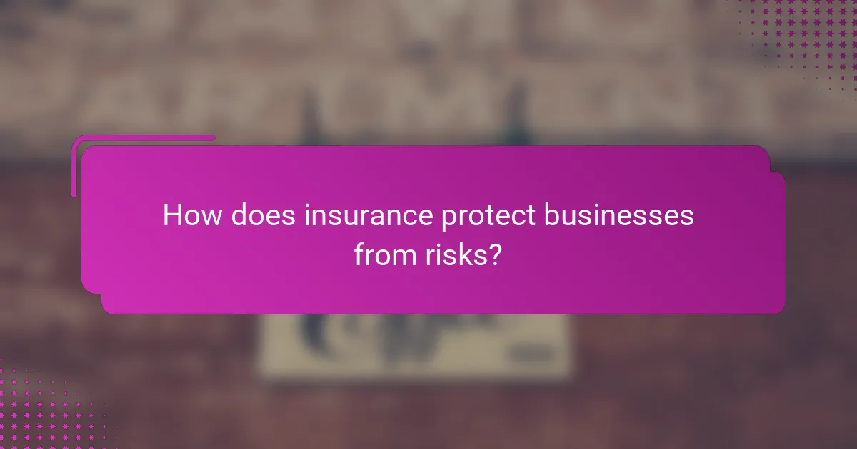 How does insurance protect businesses from risks?