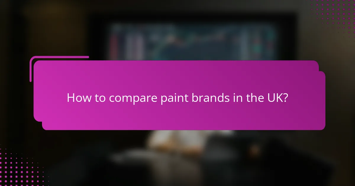 How to compare paint brands in the UK?