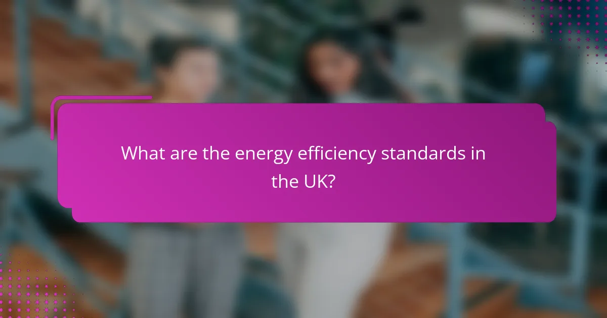 What are the energy efficiency standards in the UK?