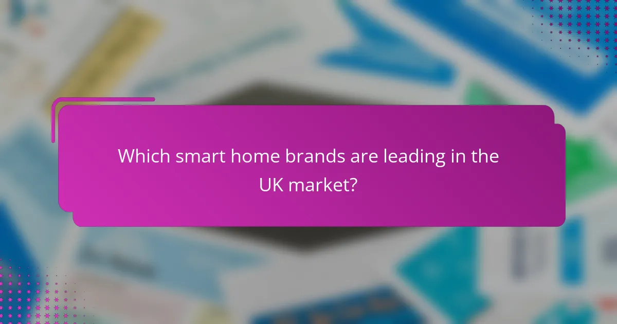 Which smart home brands are leading in the UK market?